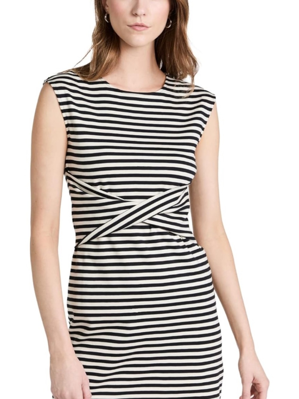 NWT Theory - Clinton Stripe Sleeveless Front Twist Dress, XL